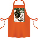 Save Nature Environment Climate Change Life Cotton Apron 100% Organic Orange