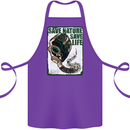 Save Nature Environment Climate Change Life Cotton Apron 100% Organic Purple