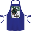 Save Nature Environment Climate Change Life Cotton Apron 100% Organic Royal Blue