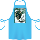Save Nature Environment Climate Change Life Cotton Apron 100% Organic Turquoise