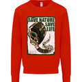 Save Nature Environment Climate Change Life Kids Sweatshirt Jumper Bright Red
