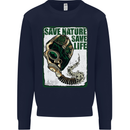 Save Nature Environment Climate Change Life Kids Sweatshirt Jumper Navy Blue