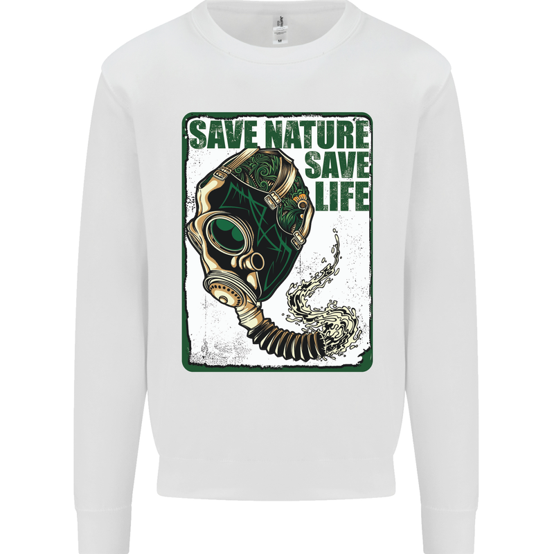 Save Nature Environment Climate Change Life Kids Sweatshirt Jumper White