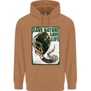 Save Nature Environment Climate Change Life Mens 80% Cotton Hoodie Caramel Latte