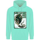 Save Nature Environment Climate Change Life Mens 80% Cotton Hoodie Peppermint