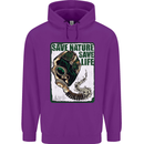 Save Nature Environment Climate Change Life Mens 80% Cotton Hoodie Purple