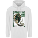 Save Nature Environment Climate Change Life Mens 80% Cotton Hoodie White