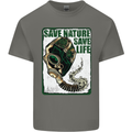 Save Nature Environment Climate Change Life Mens Cotton T-Shirt Tee Top Charcoal