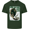 Save Nature Environment Climate Change Life Mens Cotton T-Shirt Tee Top Forest Green