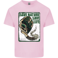 Save Nature Environment Climate Change Life Mens Cotton T-Shirt Tee Top Light Pink