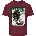 Save Nature Environment Climate Change Life Mens Cotton T-Shirt Tee Top Maroon