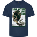 Save Nature Environment Climate Change Life Mens Cotton T-Shirt Tee Top Navy Blue