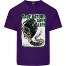 Save Nature Environment Climate Change Life Mens Cotton T-Shirt Tee Top Purple