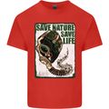 Save Nature Environment Climate Change Life Mens Cotton T-Shirt Tee Top Red