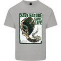 Save Nature Environment Climate Change Life Mens Cotton T-Shirt Tee Top Sports Grey