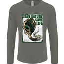 Save Nature Environment Climate Change Life Mens Long Sleeve T-Shirt Charcoal