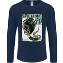 Save Nature Environment Climate Change Life Mens Long Sleeve T-Shirt Navy Blue