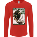 Save Nature Environment Climate Change Life Mens Long Sleeve T-Shirt Red