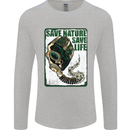 Save Nature Environment Climate Change Life Mens Long Sleeve T-Shirt Sports Grey