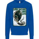 Save Nature Environment Climate Change Life Mens Sweatshirt Jumper Royal Blue