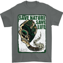 Save Nature Environment Climate Change Life Mens T-Shirt Cotton Gildan Charcoal