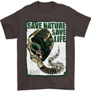 Save Nature Environment Climate Change Life Mens T-Shirt Cotton Gildan Dark Chocolate