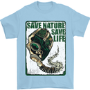 Save Nature Environment Climate Change Life Mens T-Shirt Cotton Gildan Light Blue