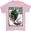 Save Nature Environment Climate Change Life Mens T-Shirt Cotton Gildan Light Pink