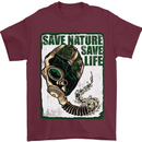Save Nature Environment Climate Change Life Mens T-Shirt Cotton Gildan Maroon