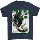 Save Nature Environment Climate Change Life Mens T-Shirt Cotton Gildan Navy Blue