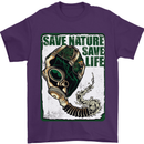 Save Nature Environment Climate Change Life Mens T-Shirt Cotton Gildan Purple