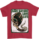Save Nature Environment Climate Change Life Mens T-Shirt Cotton Gildan Red