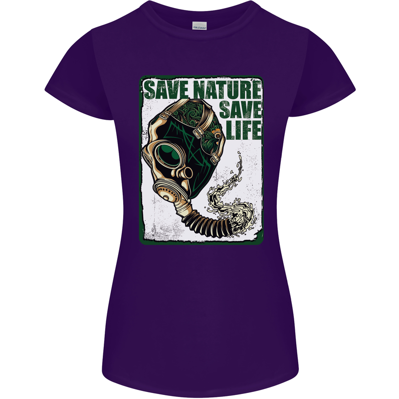 Save Nature Environment Climate Change Life Womens Petite Cut T-Shirt Purple