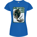 Save Nature Environment Climate Change Life Womens Petite Cut T-Shirt Royal Blue