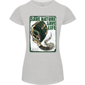 Save Nature Environment Climate Change Life Womens Petite Cut T-Shirt Sports Grey