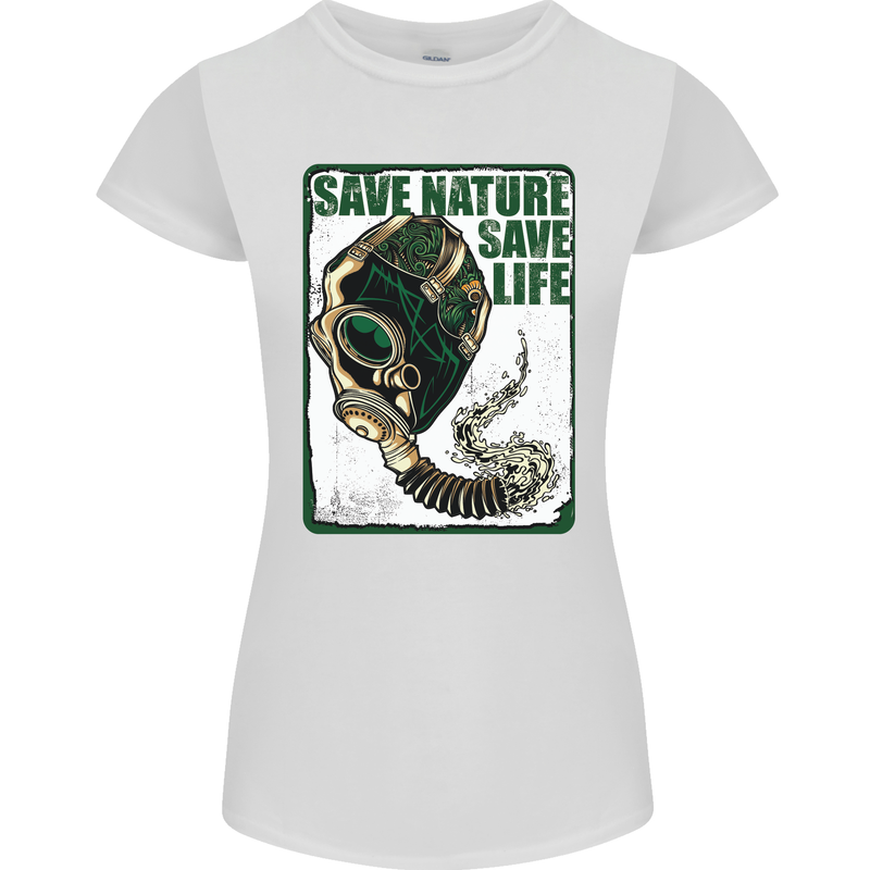 Save Nature Environment Climate Change Life Womens Petite Cut T-Shirt White