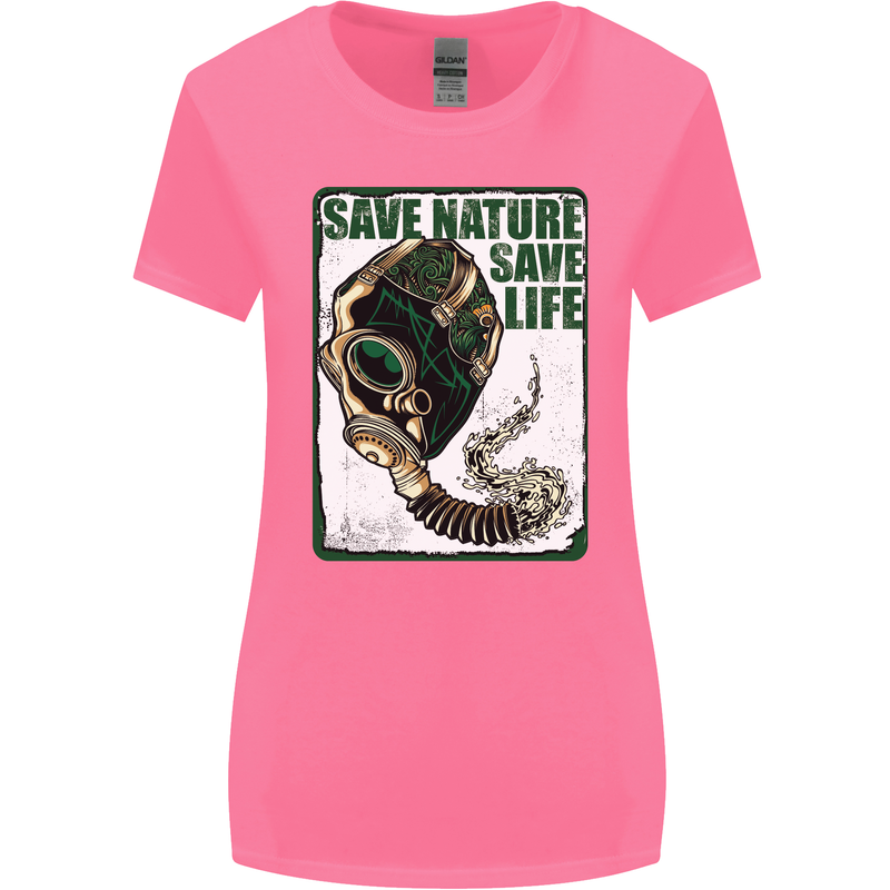Save Nature Environment Climate Change Life Womens Wider Cut T-Shirt Azalea