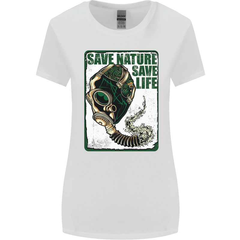 Save Nature Environment Climate Change Life Womens Wider Cut T-Shirt White