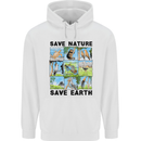 Save Nature Save Earth Ecology Environment Childrens Kids Hoodie White