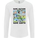 Save Nature Save Earth Ecology Environment Mens Long Sleeve T-Shirt White