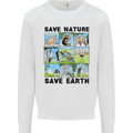 Save Nature Save Earth Ecology Environment Mens Sweatshirt Jumper White