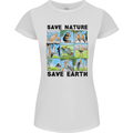 Save Nature Save Earth Ecology Environment Womens Petite Cut T-Shirt White