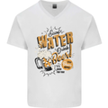 Save Water Drink Beer Funny Alcohol Mens V-Neck Cotton T-Shirt White