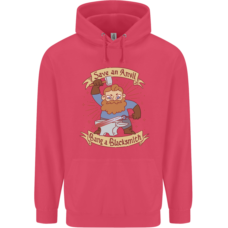 Save an Anvil Bang a Blacksmith Childrens Kids Hoodie Heliconia