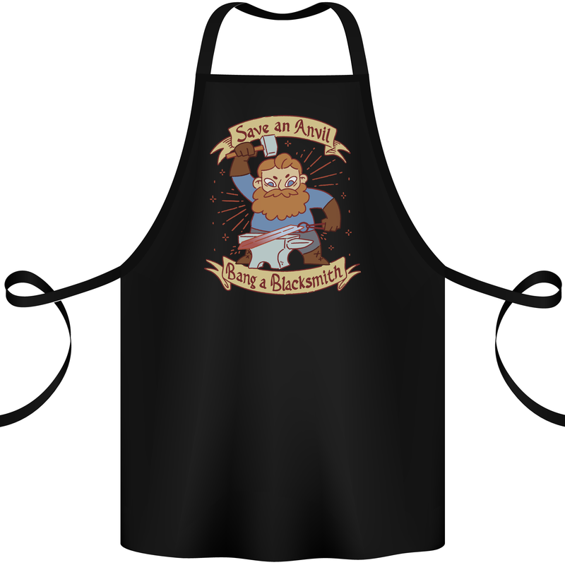 Save an Anvil Bang a Blacksmith Cotton Apron 100% Organic Black