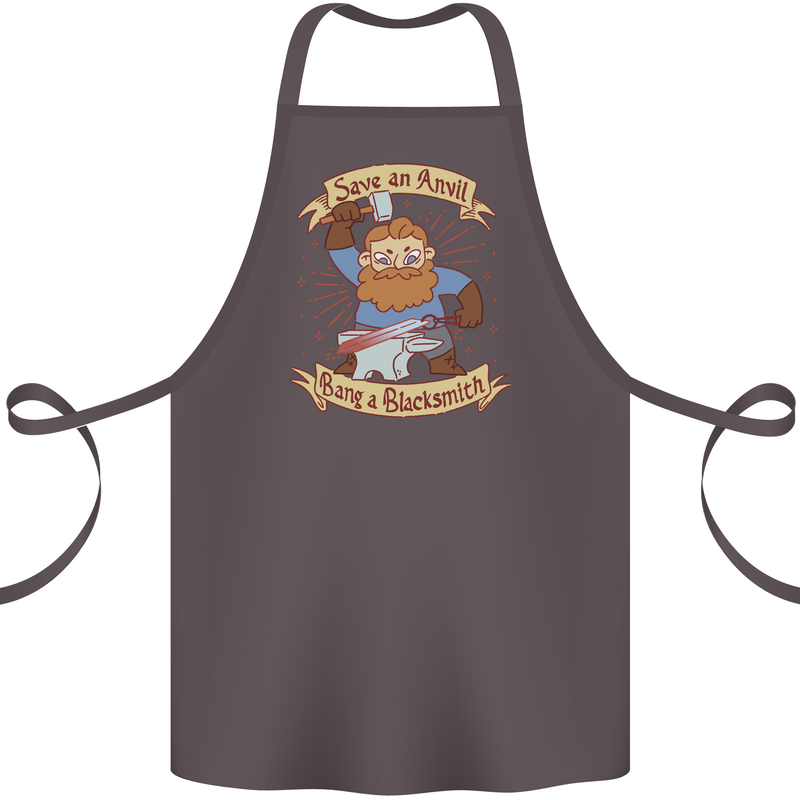 Save an Anvil Bang a Blacksmith Cotton Apron 100% Organic Dark Grey