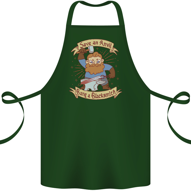 Save an Anvil Bang a Blacksmith Cotton Apron 100% Organic Forest Green