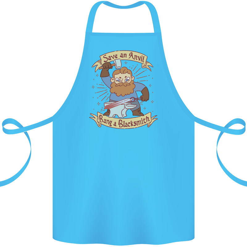 Save an Anvil Bang a Blacksmith Cotton Apron 100% Organic Turquoise