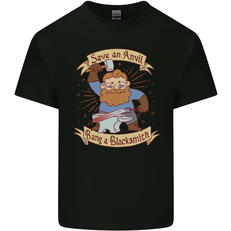 Save an Anvil Bang a Blacksmith Kids T-Shirt Childrens Black