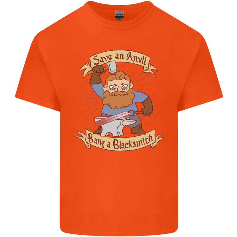 Save an Anvil Bang a Blacksmith Kids T-Shirt Childrens Orange